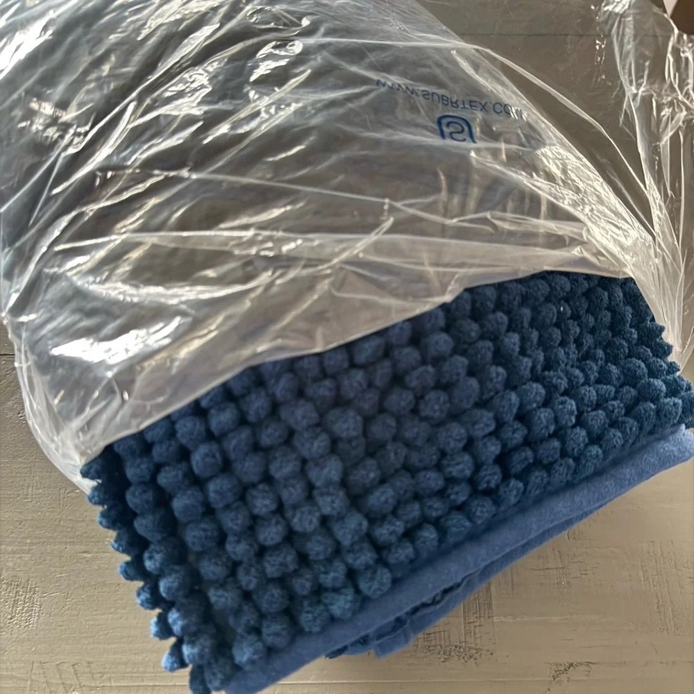 Navy Blue Bath Mat Set of 2
